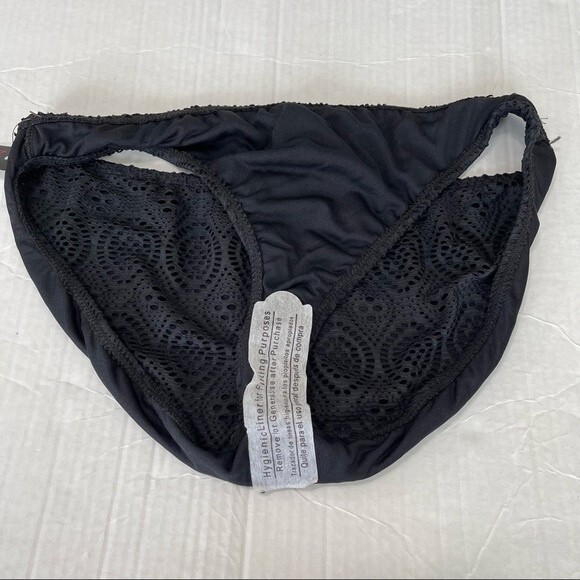 NEW No Boundaries Black Bikini Bottom Lace Overlay Beach Summer Vacation Size XL - Picture 7 of 12
